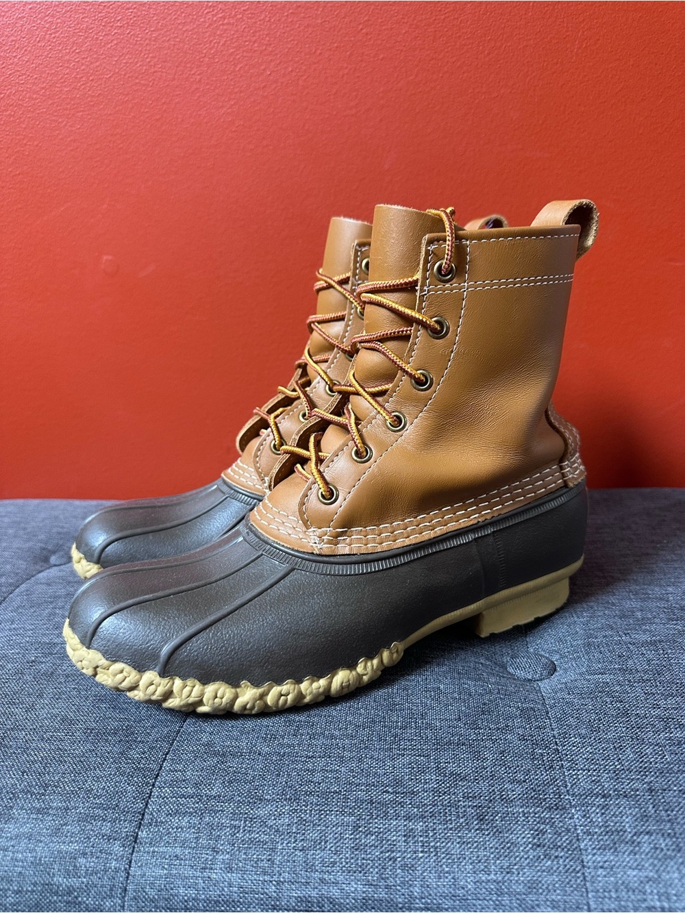 L.L.Bean Boots Women's Size 7 Brown Leather Waterproof Duck Boots